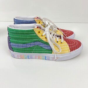 Vans High Top Pride Canvas Skateboard Sneakers Multi Color Womens  10